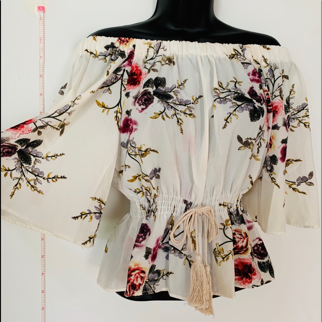 White Floral Blouse